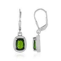 Boucles d'oreilles en argent et Diopside de Russie