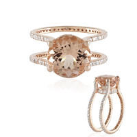 Bague en or et Morganite pêche AAA (de Melo)