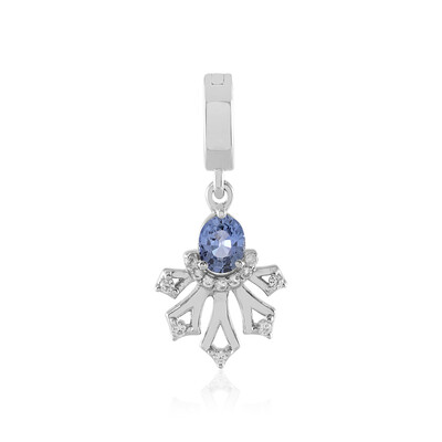 Pendentif en argent et Saphir bleu de Ceylan non chauffé