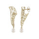 Boucles d'oreilles en or et Perle blanche de culture d'eau douce (Ornaments by de Melo)