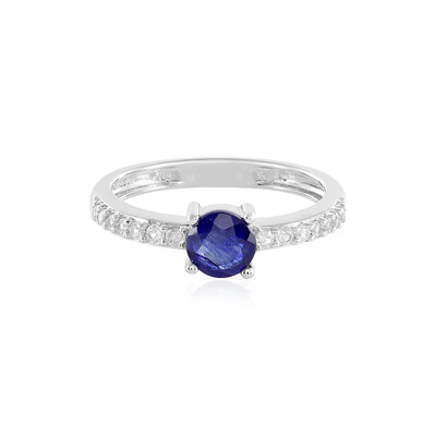 Bague en argent et Saphir bleu de Madagascar