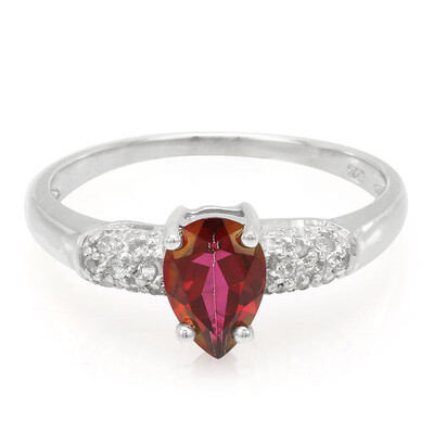 Bague en argent et Topaze Cerise