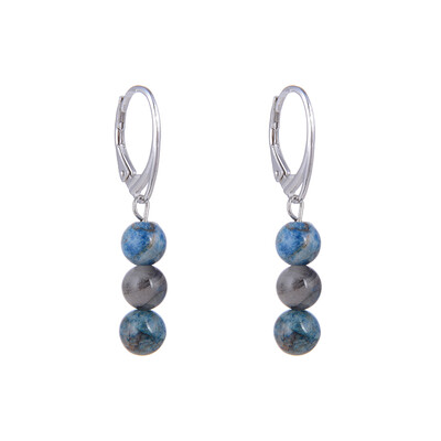 Boucles d'oreilles en argent et Shattuckite