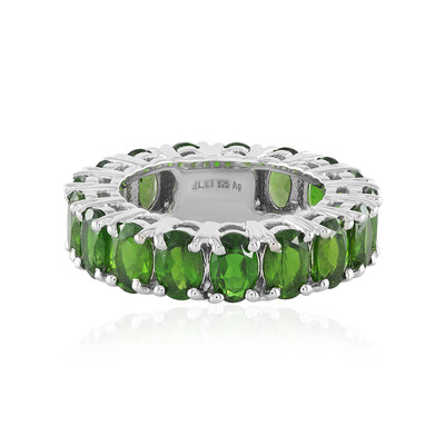 Bague en argent et Diopside de Russie