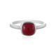 Bague en argent et Calcedoine framboise