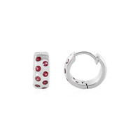 Boucles d'oreilles en argent et Spinelle rouge noble