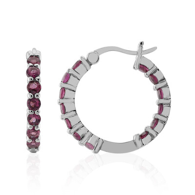 Boucles d'oreilles en argent et Grenat Rhodolite