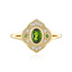 Bague en argent et Diopside de Russie