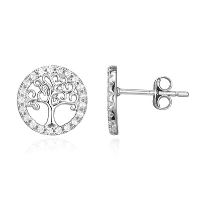 Boucles d'oreilles en argent et Topaze blanche