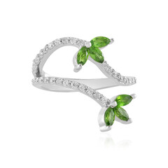 Bague en argent et Diopside de Russie