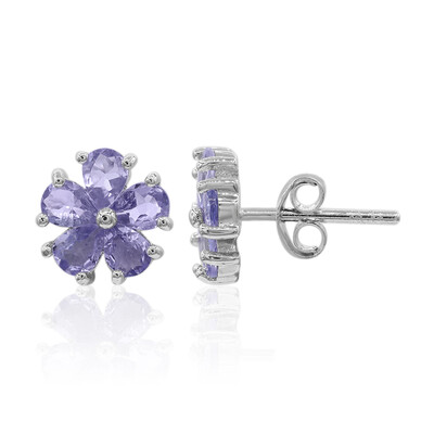 Boucles d'oreilles en argent et Tanzanite