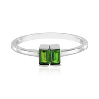 Bague en argent et Diopside de Russie