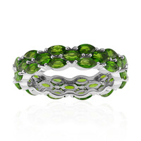 Bague en argent et Diopside de Russie