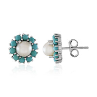 Boucles d'oreilles en argent et Perle blanche de culture d'eau douce