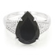 Bague en argent et Spinelle noir