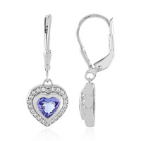 Boucles d'oreilles en argent et Tanzanite non chauffée