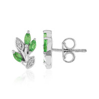 Boucles d'oreilles en argent et Tsavorite de Tanzanie