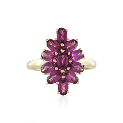 Bague en or et Grenat magenta