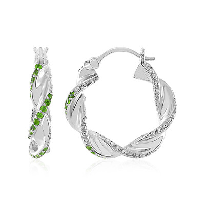 Boucles d'oreilles en argent et Diopside de Russie