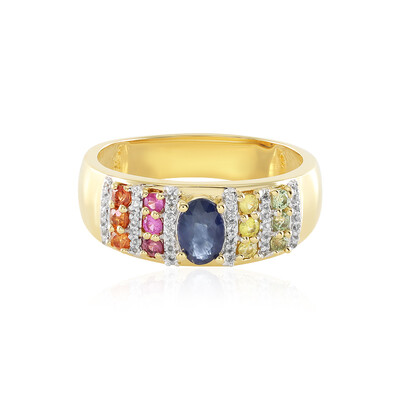 Bague en argent et Saphir bleu