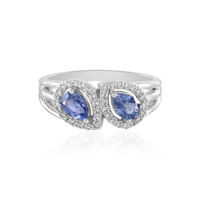 Bague en argent et Saphir bleu de Ceylan non chauffé