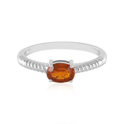 Bague en argent et Kyanite orange de Tanzanie