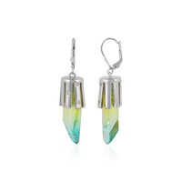 Boucles d'oreilles en argent et Quartz multicolore