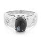 Bague en argent et Obsidienne Flocon-de-Neige