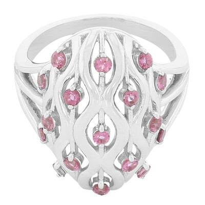 Bague en argent et Tourmaline rose