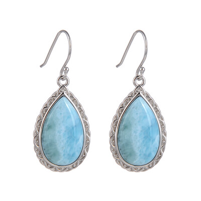 Boucles d'oreilles en argent et Larimar