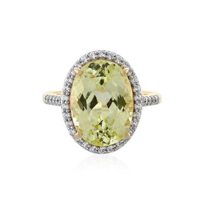 Bague en or et Kunzite jaune canari