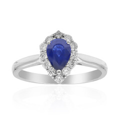 Bague en or et Saphir bleu de Ceylan