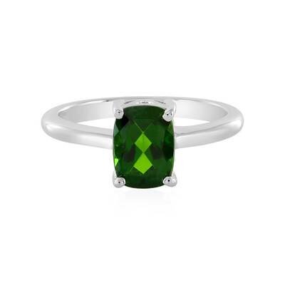 Bague en argent et Diopside de Russie