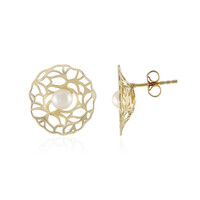 Boucles d'oreilles en or et Perle blanche de culture d'eau douce (Ornaments by de Melo)