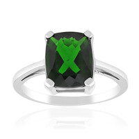 Bague en argent et Diopside de Russie