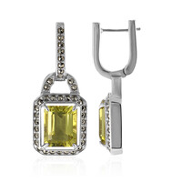 Boucles d'oreilles en argent et Citrine jaune citron (Annette classic)