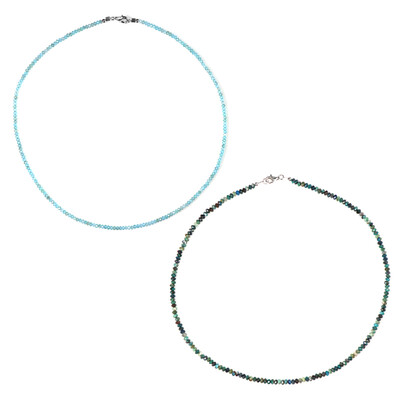 Collier en argent et Apatite bleue