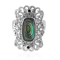 Bague en argent et Coquillage d'Abalone (Art of Nature)