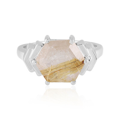 Bague en argent et Quartz rutile (Cheveux de Vénus)