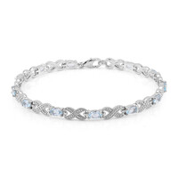 Bracelet en argent et Topaze bleu ciel