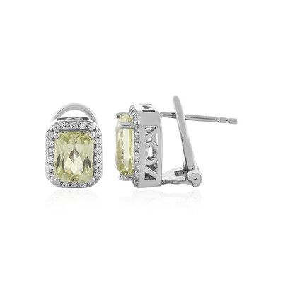 Boucles d'oreilles en argent et Kunzite jaune canari