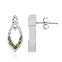 Boucles d'oreilles en argent et Diopside de Russie