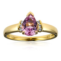 Bague en or et Kunzite du Brésil