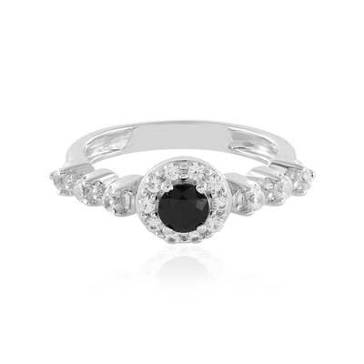 Bague en argent et Spinelle noir