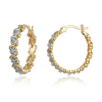 Boucles d'oreilles en laiton et Diamant I3 (I) (Juwelo Style)