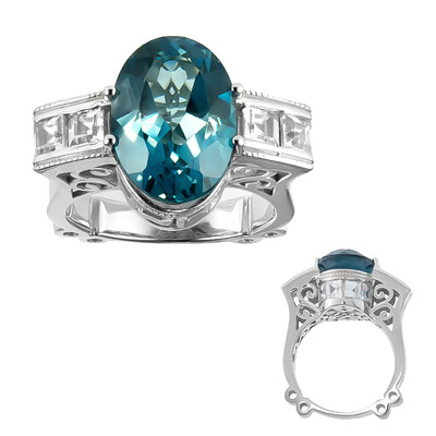 Bague en argent et Topaze bleu de Londres (Dallas Prince Designs)