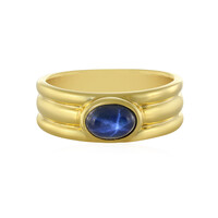 Bague en argent et Saphir étoilé bleu