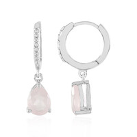 Boucles d'oreilles en argent et Quartz rose