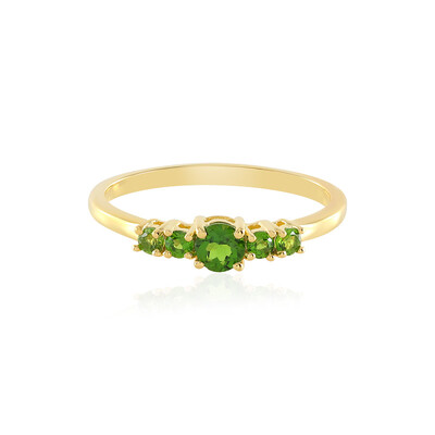 Bague en argent et Diopside de Russie