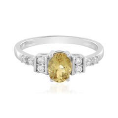 Bague en argent et Béryl jaune